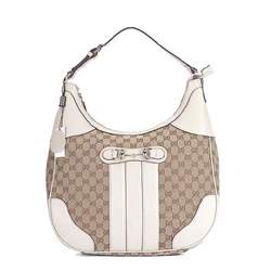 1:1 Gucci 247287 Cathrine Medium Hobo Bags-Cream Fabric